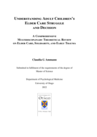 Understanding Adult Children’s Elder Care Struggle and Decision.  A Comprehensive Multidisciplinary Theoretical Review on Elder Care, Solidarity, and Early Trauma