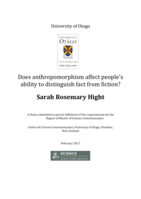 Does anthropomorphism affect people's ability to distinguish fact from fiction?