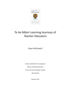 Te Ao Māori Learning Journeys of Teacher Educators