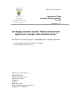 Developing countries in need: Which characteristics appeal most to people when donating money?
