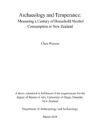 Archaeology and Temperance: Measuring a Century of Household Alcohol Consumption in New Zealand