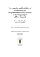 Acceptability and feasibility of teledentistry use in aged residential care facilities in the Otago region of New Zealand