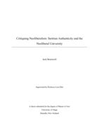 Critiquing Neoliberalism: Sartrian Authenticity and the Neoliberal University