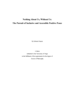 Nothing about us, without us: The pursuit of inclusive and accessible positive peace