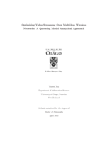 Optimising Video Streaming Over Multi-hop Wireless Networks: A Queueing Model Analytical Approach