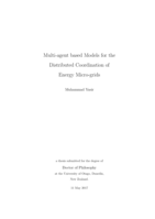 Multi-agent based Models for the Distributed Coordination of Energy Micro-grids