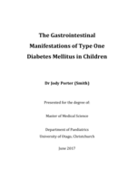 The Gastrointestinal Manifestations of Type One Diabetes Mellitus in Children