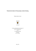 Numerical study of heat pump contact drying