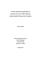 Genome mutation and physiology of Synechocystis sp. PCC 6803 wild types and pH-sensitive Photosystem II mutants