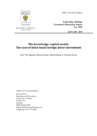 The knowledge-capital model: The case of intra-Asian foreign direct investment