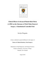 Clinical effects of advanced platelet-rich fibrin (A-PRF) on the outcomes of third molar removal surgery: A randomised controlled trial