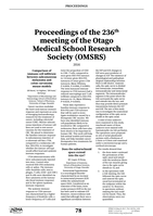 Proceedings of the 236th Otago Medical School Research Society Meeting -  Masters/Honours Student Speaker Awards; 2 Nov 2016