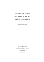 Variability of the Subtropical Front in the Tasman Sea