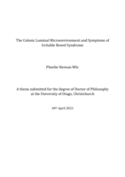 The colonic luminal microenvironment and symptoms of irritable bowel syndrome