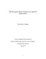 The divergent effects of prayer on cognitive performance