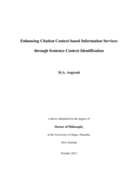 Enhancing Citation Context based Information Services through Sentence Context Identification