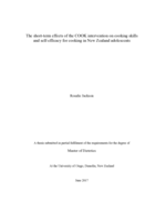The short-term effects of the COOK intervention on cooking skills and self-efficacy for cooking in New Zealand adolescents