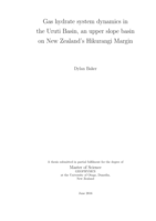 Gas hydrate system dynamics in the Uruti Basin, an upper slope basin on New Zealand's Hikurangi Margin