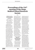 Proceedings of the 234th Otago Medical School Research Society Meeting -  Research Staff Speaker Awards; 6 Jul 2016