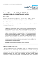 Current Debates on Variability in Child Welfare Decision-Making: A Selected Literature Review