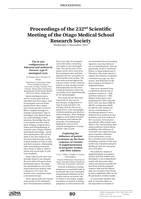 Proceedings of the 232nd Otago Medical School Research Society Meeting -  Masters/Honours Student Speaker Awards; 4 Nov 2015