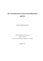 The association between parent and child dietary patterns