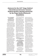 Proceedings of the 228th Otago Medical School Research Society Meeting -  Summer Student Speaker Awards; 13 May 2015