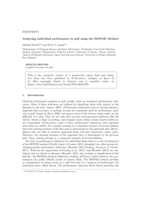 Analysing individual performance in golf using the ISOPAR Method