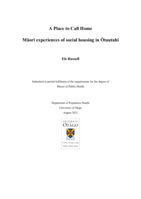 A Place to Call Home: Māori experiences of social housing in Ōtautahi