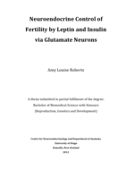 Neuroendocrine Control of Fertility by Leptin and Insulin via Glutamate Neurons