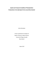Spatial and Temporal Variability of Phytoplankton Productivity in the Subtropical Front around New Zealand