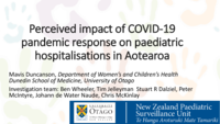 Perceived impact of COVID-19 pandemic response on paediatric hospitalisations in Aotearoa