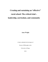 Creating and sustaining an “effective” rural school: The critical triad – leadership, curriculum, and community