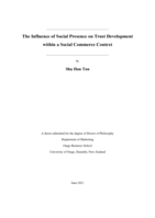 The influence of social presence on trust development within a social commerce context