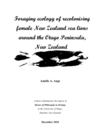 Foraging ecology of recolonising female New Zealand sea lions around the Otago Peninsula, New Zealand.