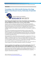 Proceedings of the 225th Otago Medical School Research Society Meeting -  PhD Student Speaker Awards; 24 Sep 2014