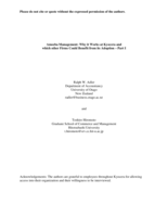 Amoeba Management: Why it Works at Kyocera and which other Firms Could Benefit from its Adoption - Part 1