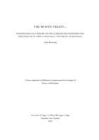 The woven Treaty - kaitiakitanga as a theory of the guardian relationships and principles of te Tiriti o Waitangi / the Treaty of Waitangi