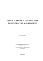 Design Academics' Experiences Of Design Practice And Teaching