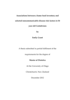 Associations between a home food inventory and selected noncommunicable disease risk factors in 50 year old Cantabrians