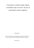 Uncertainty in climate change impacts  on Southern Alps river flow: the role of  hydrological model complexity