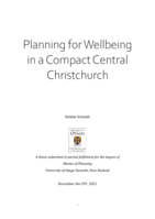 Planning for Wellbeing in a Compact Central Christchurch