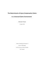 The Determinants of Injury Compensation Claims in a Universal Claims Environment