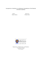 Asymptotics of solutions in evolutionary formulations of the Einstein constraint equations.