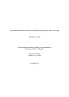 Associations between dietary electrolytes and pulse wave velocity