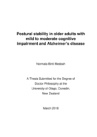 Postural stability in older adults with mild to moderate cognitive impairment and Alzheimer’s disease