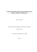 Comparison of self-reported speed of eating with an objective measure of eating rate.