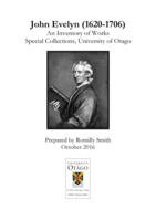 John Evelyn (1620-1706) An Inventory of Works, Special Collections, University of Otago