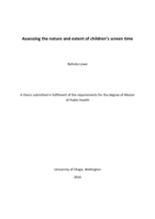 Assessing the nature and extent of children's screen time