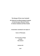The Songs of Fionn mac Cumhaill: An Historical and Musicological Analysis of Indo-European Musical Poetics in Ireland, Scotland and Nova Scotia